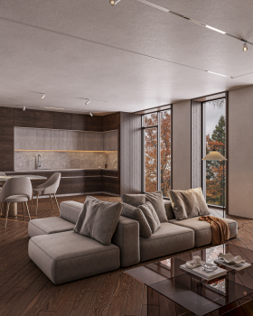 Natural Elegance — Open Space Kitchen & Living Design