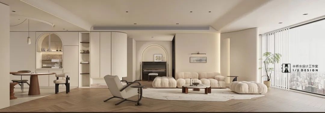 宁波泊蔚法式奶油风家居设计丨中国宁波丨半杯水设计工作室-0