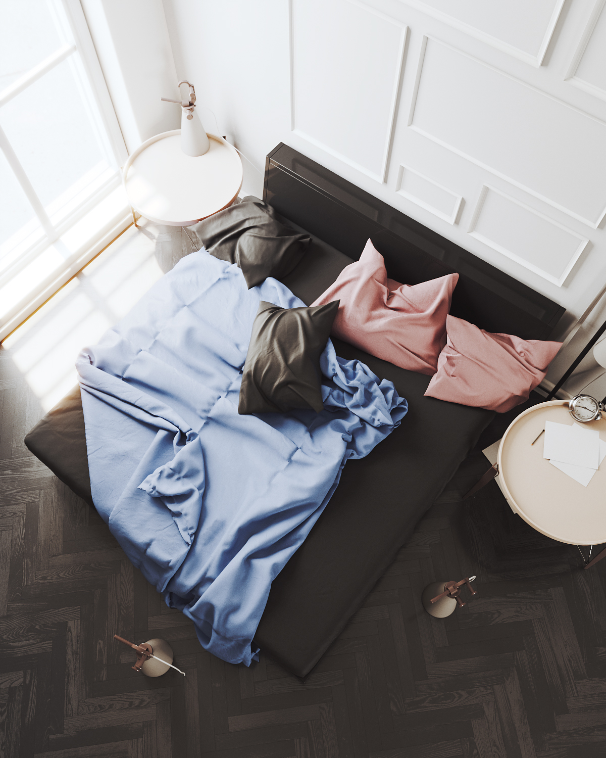 矩阵空间 Matrix Space | 艺术简约卧室的不同时段灯光魅力-7