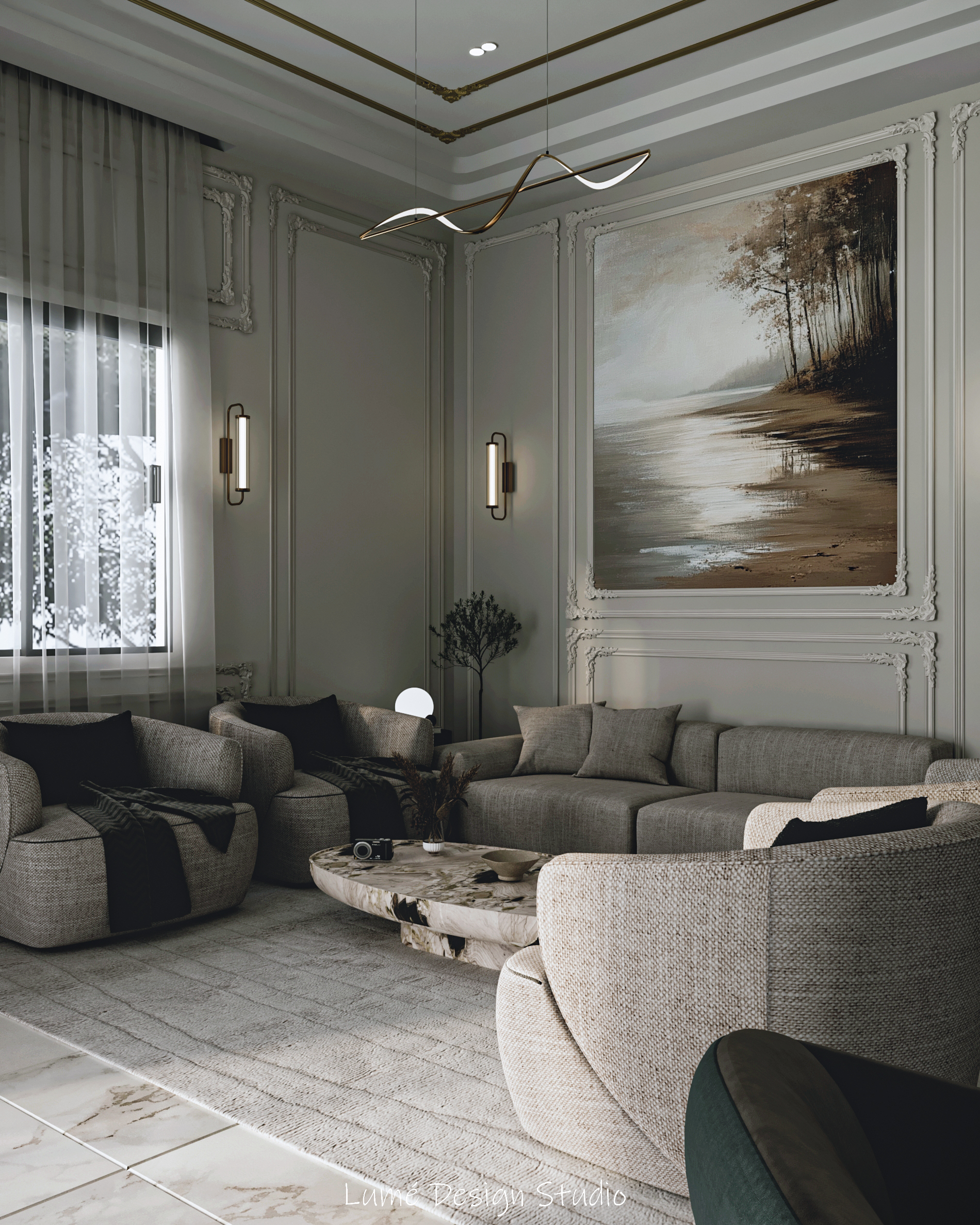 奢享室内空间·接待与餐饮区

注：这里 Lu·ury 疑似拼写错误，推测是 Luxury ，故按 奢享 来翻译  丨沙特阿拉伯吉达丨Lumé Design Studio-12