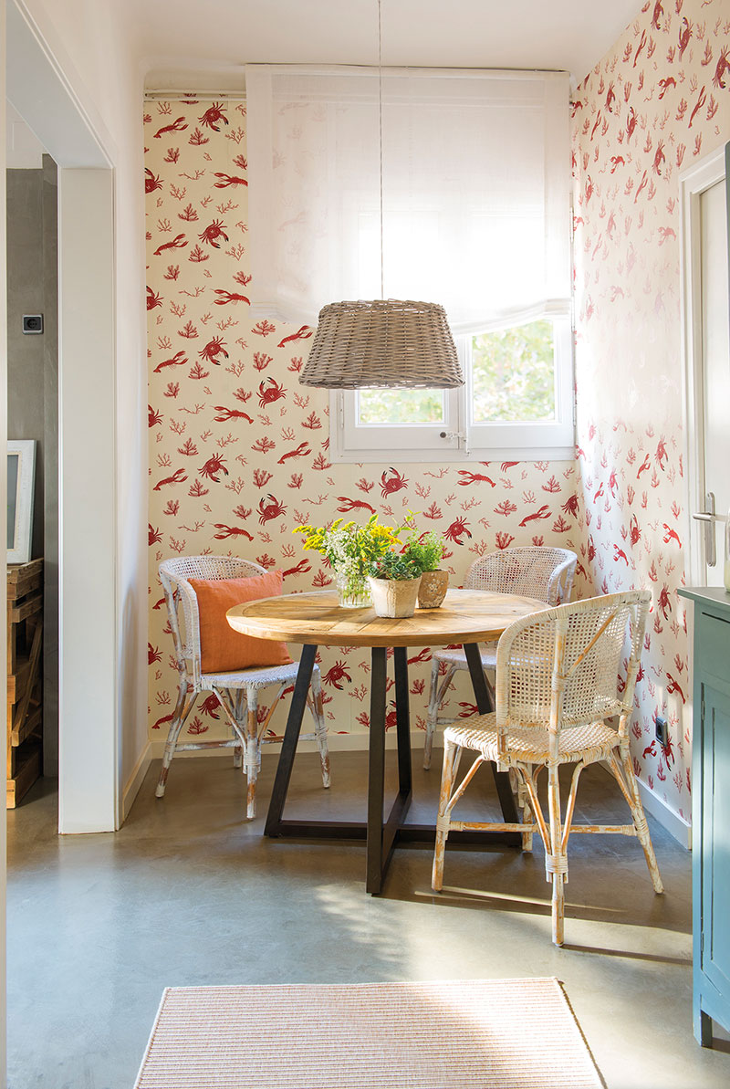 巴塞罗那阳光西班牙家居，橙色调与龙虾壁纸的巧妙运用-7