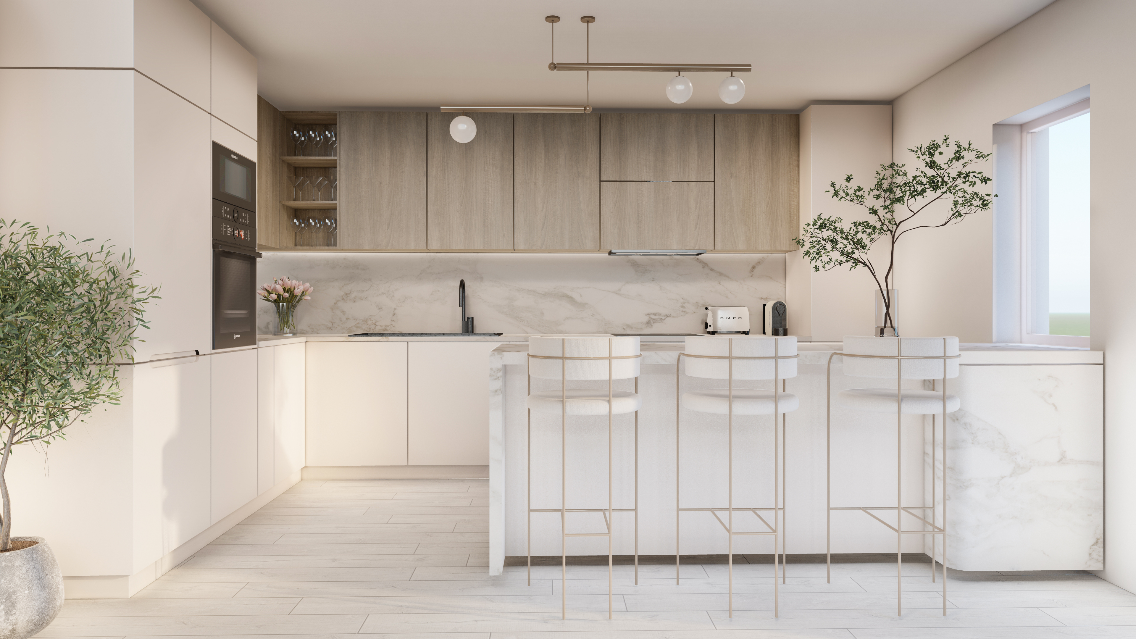 Modern Kitchen Interior | Japandi Interior Design-0