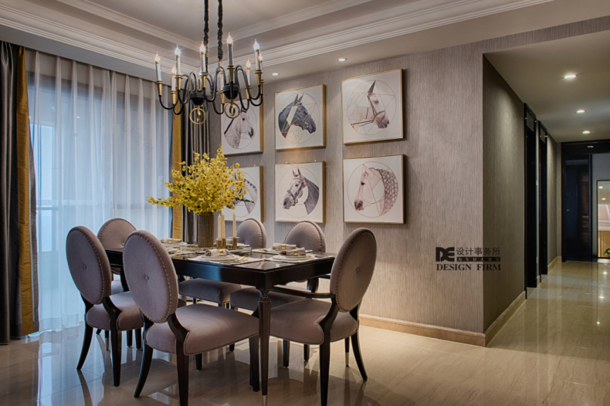 重庆约克郡汀兰 124 平米美式新古典精装房软装案例-14