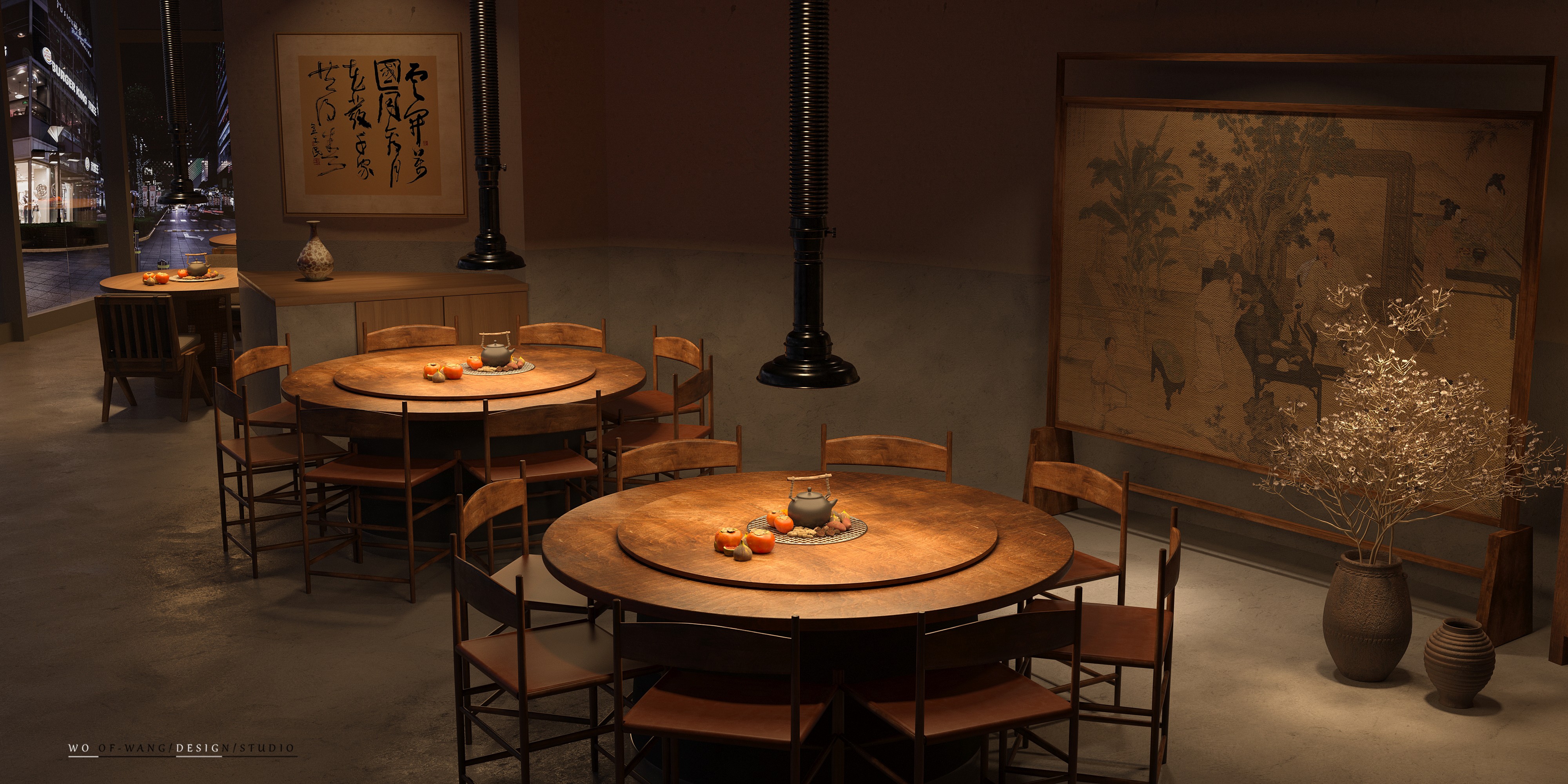 杭州银泰城中古风围炉餐饮设计丨中国杭州丨WOOFWANG-0