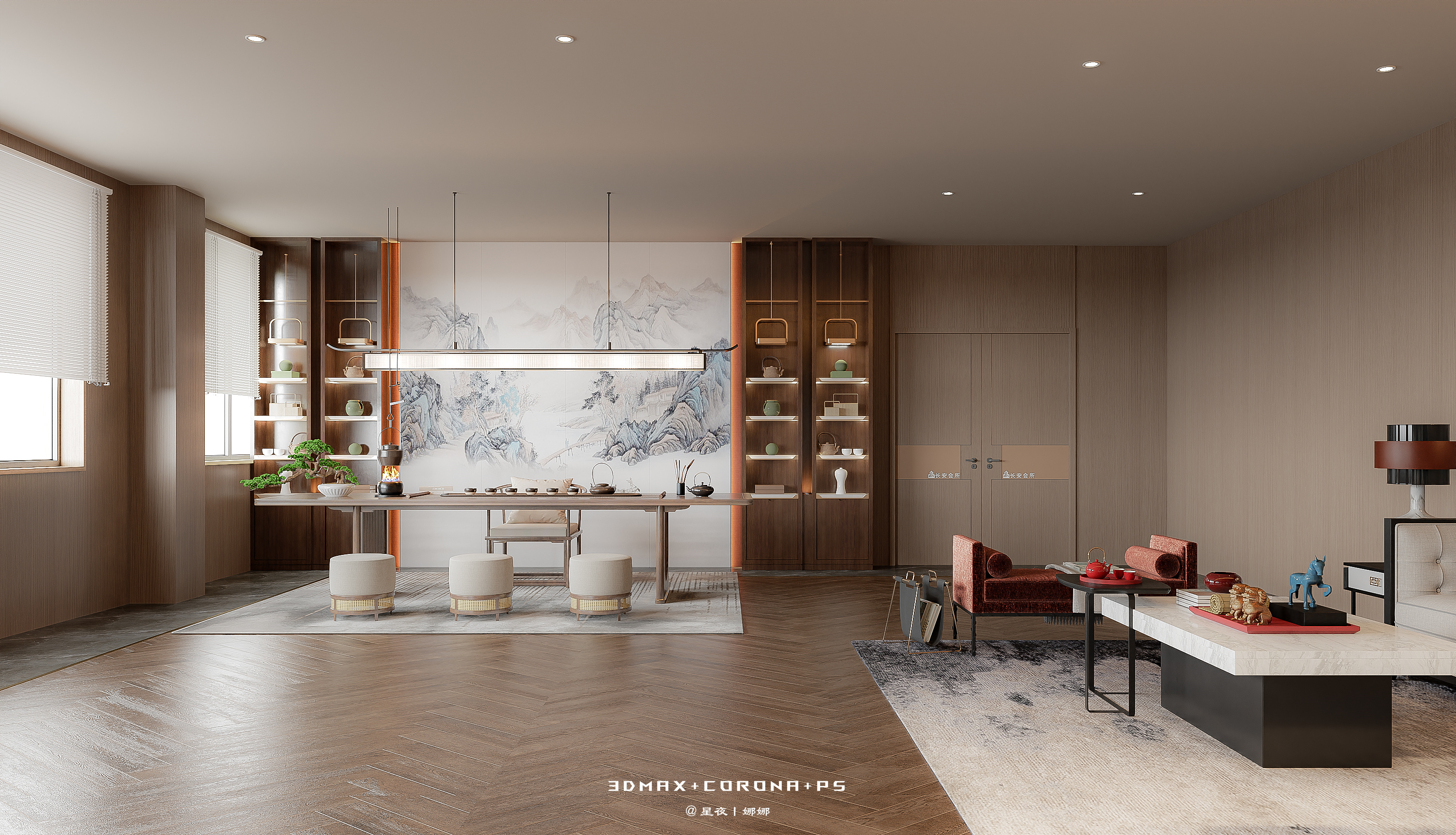 现代简约的高级--简约中式办公会所-4