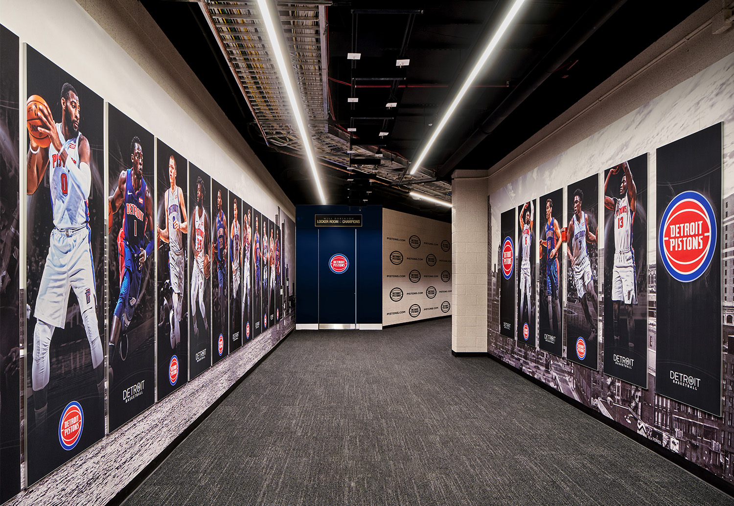 Detroit Pistons Player Space at Little Caesars Arena | ROSSETTI-12