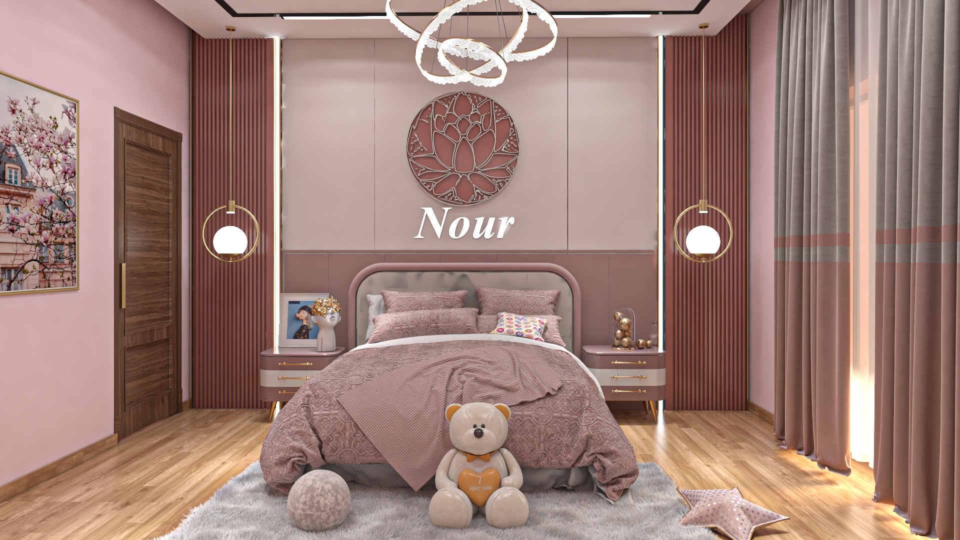 تصميم غرفه بنت بالتجمع الخامس girl room sth settlement-5