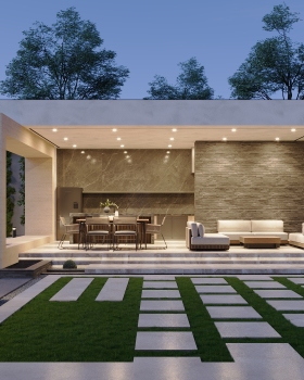 Modern Countryside Retreat with Open-Air Living Spaces