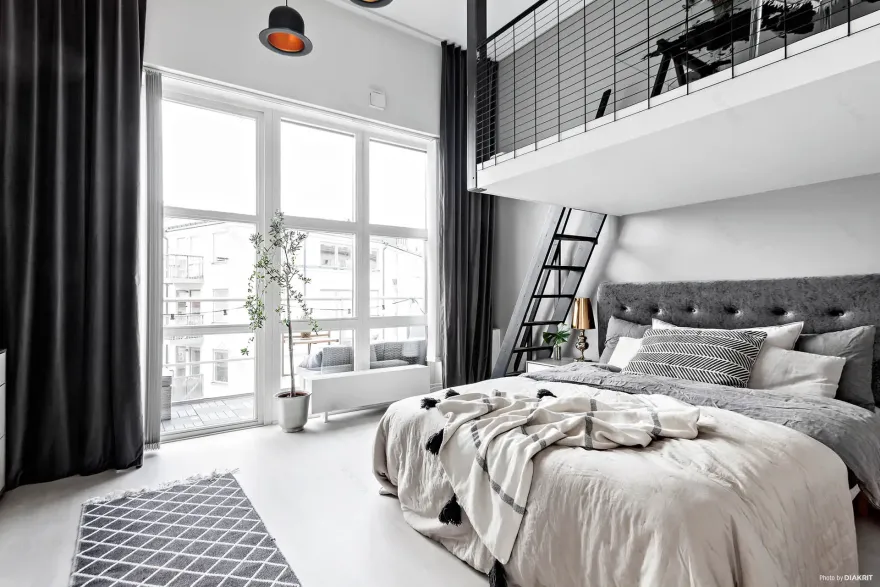 城市景观下的卧室阁楼设计-13