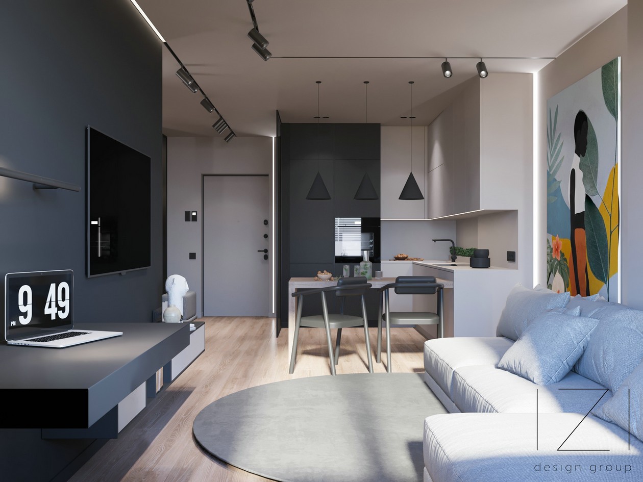 高级色系 现代简约风公寓-2