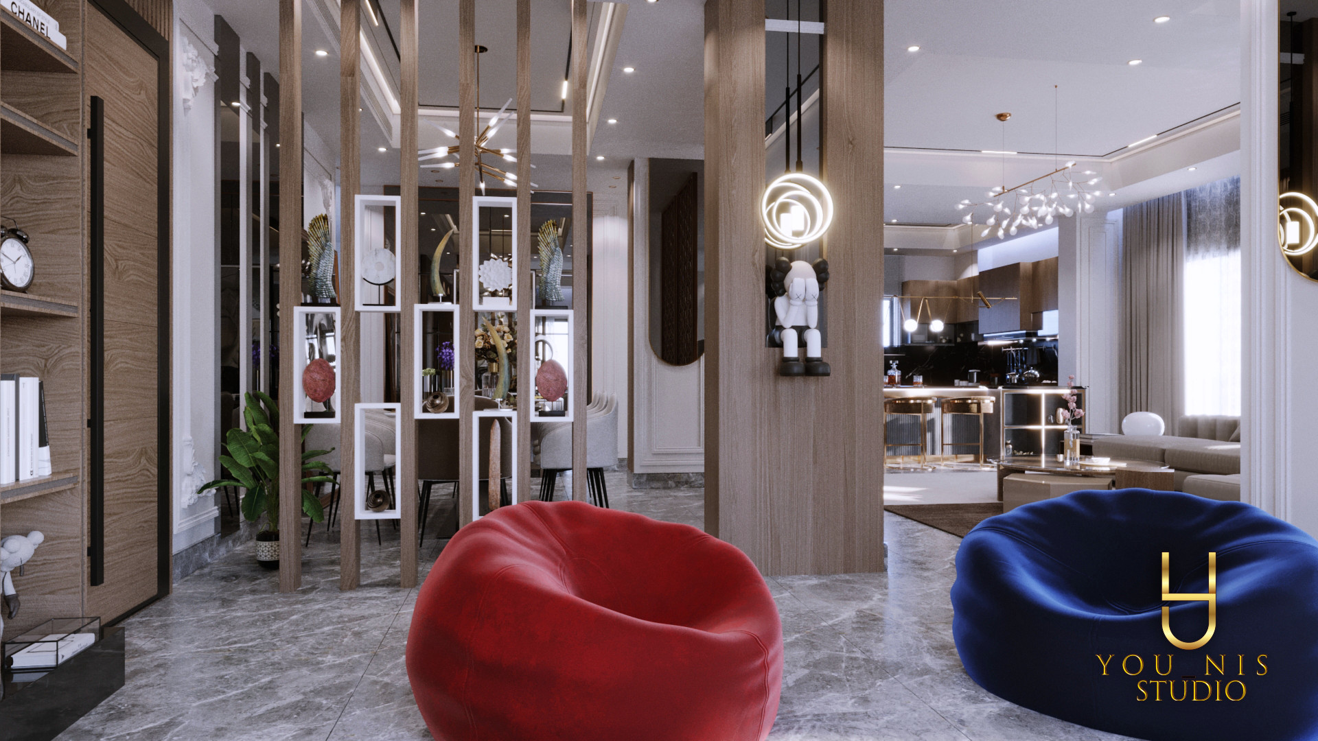 带有开放式厨房的接待区丨埃及丨you_nis studio-8