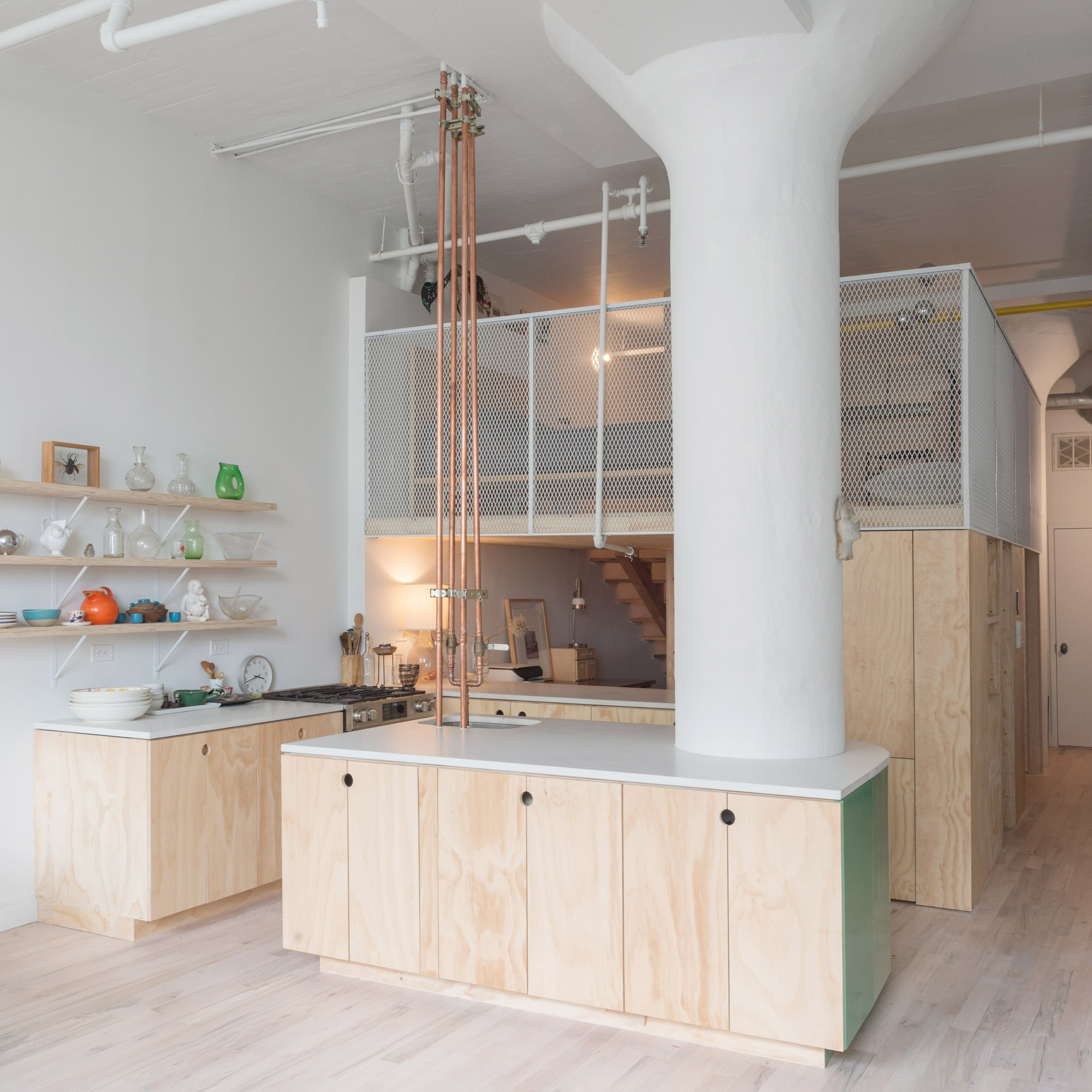 New Affiliates renovates Bed-Stuy Loft with plywood mezzanine-0