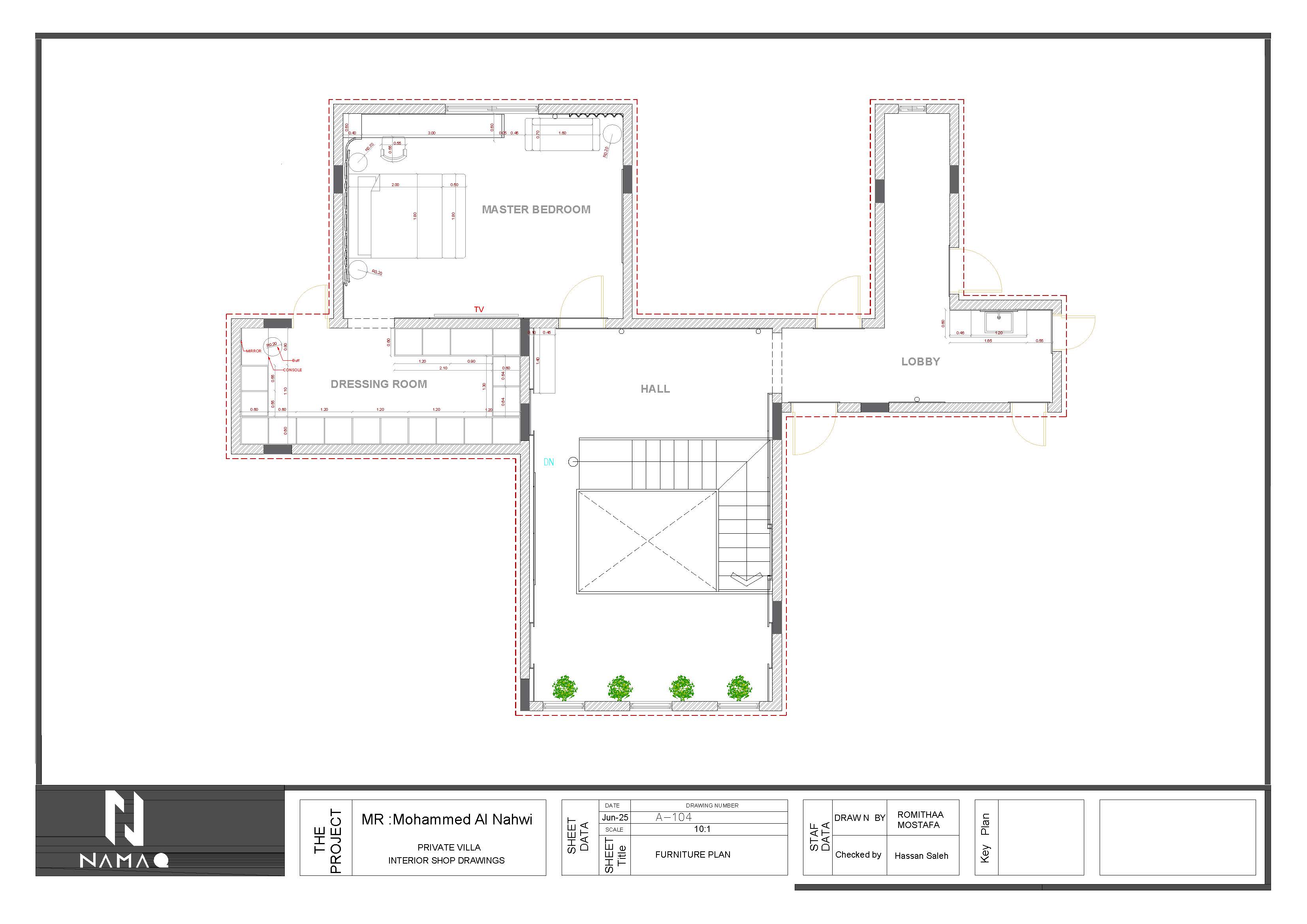 大厅,主卧,更衣室室内施工图设计项目丨Namaq.Architects-6