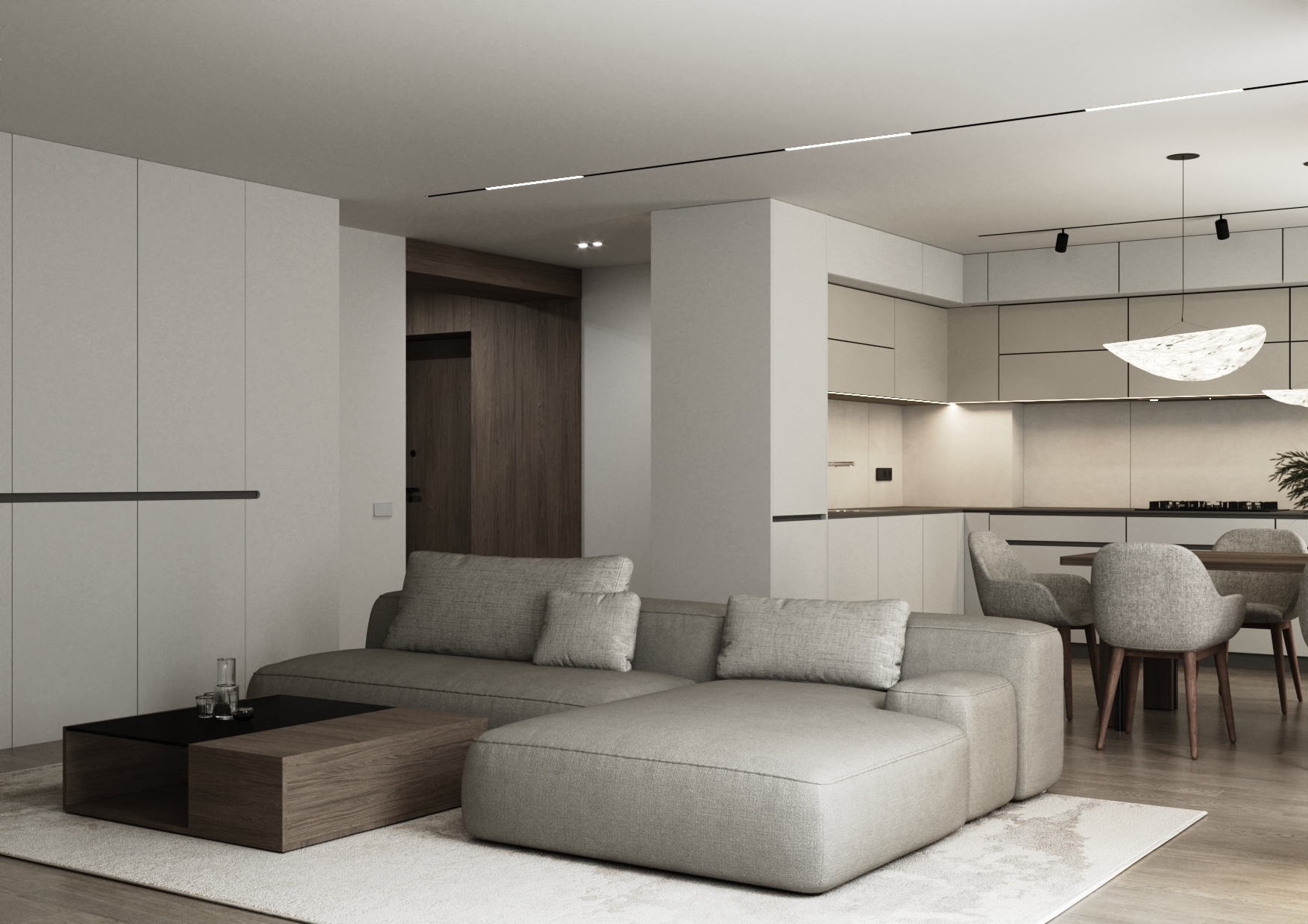 Living room and kitchen design project-3