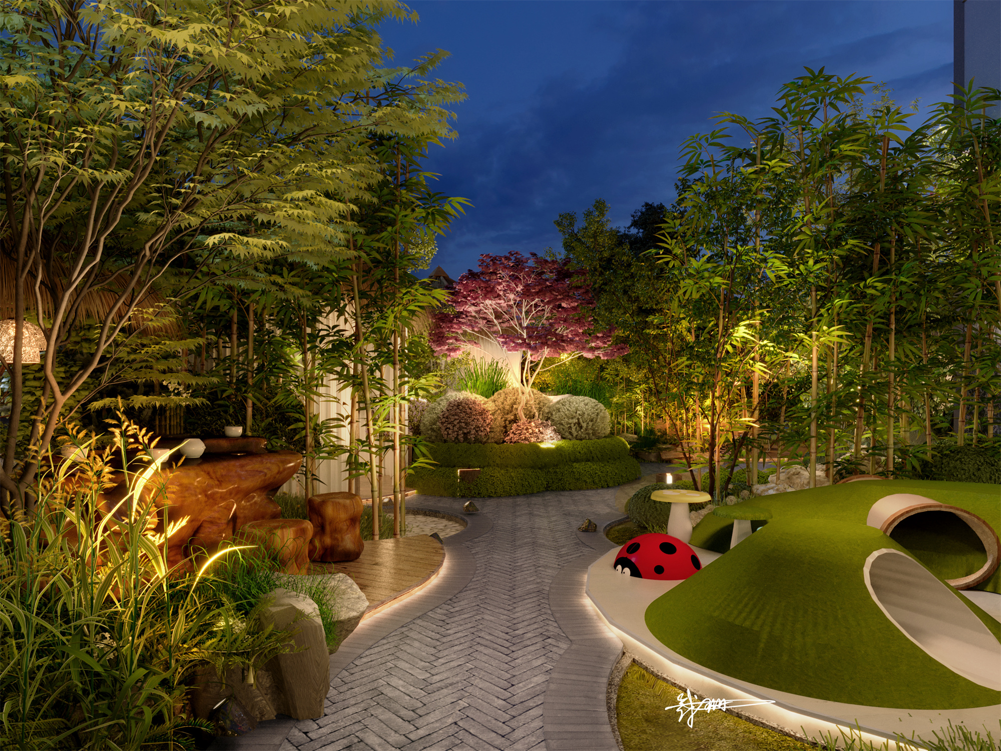 会所庭院景观设计-1