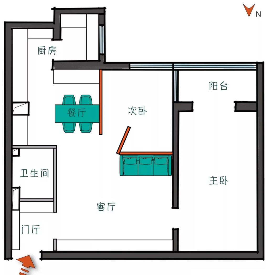 玖雅甘棠设计 | 一居变两居，儿童房与厨房设计是亮点-18