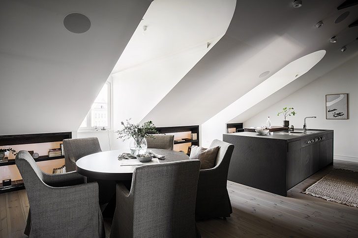 斯德哥尔摩顶层坡顶公寓，独特温馨的空间设计-12