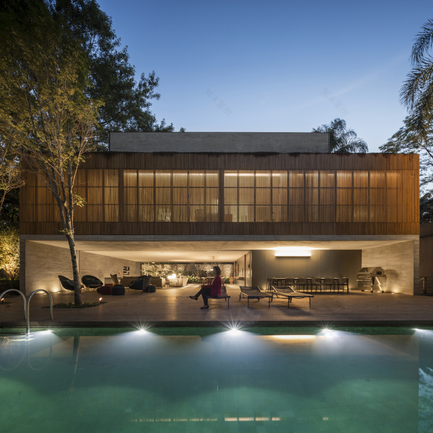 巴西 3V 住宅 | 混凝土与木质的透明对话-24