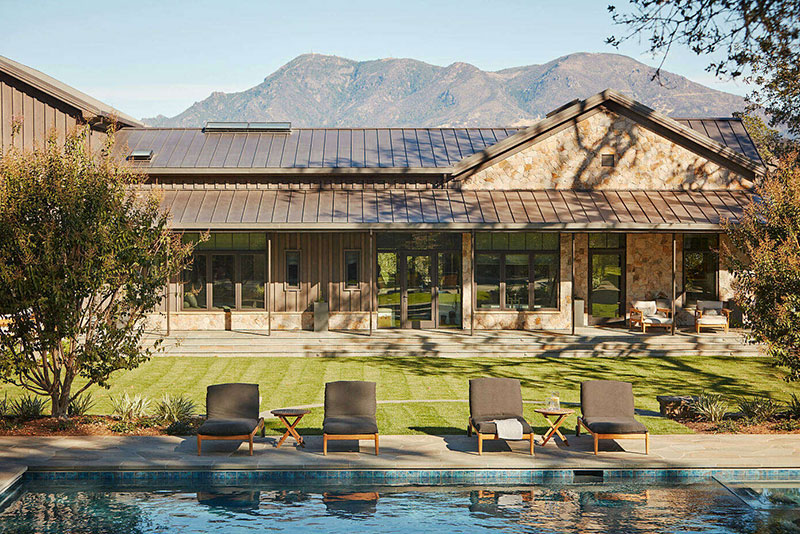 加州现代牧场别墅，自然石材与葡萄园的完美融合-2