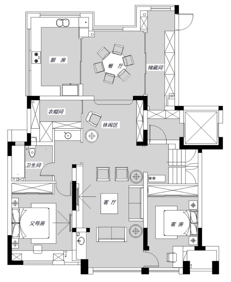 [混搭] 【一米家居 2 0 1 6 个性家装】 ◣双城◥ 香溢澜桥270㎡（复式）美式-1