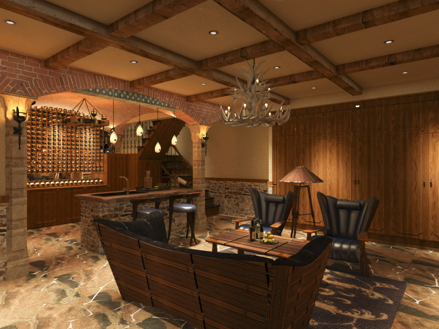 美式酒窖设计,半间设计诠释雅致生活-11