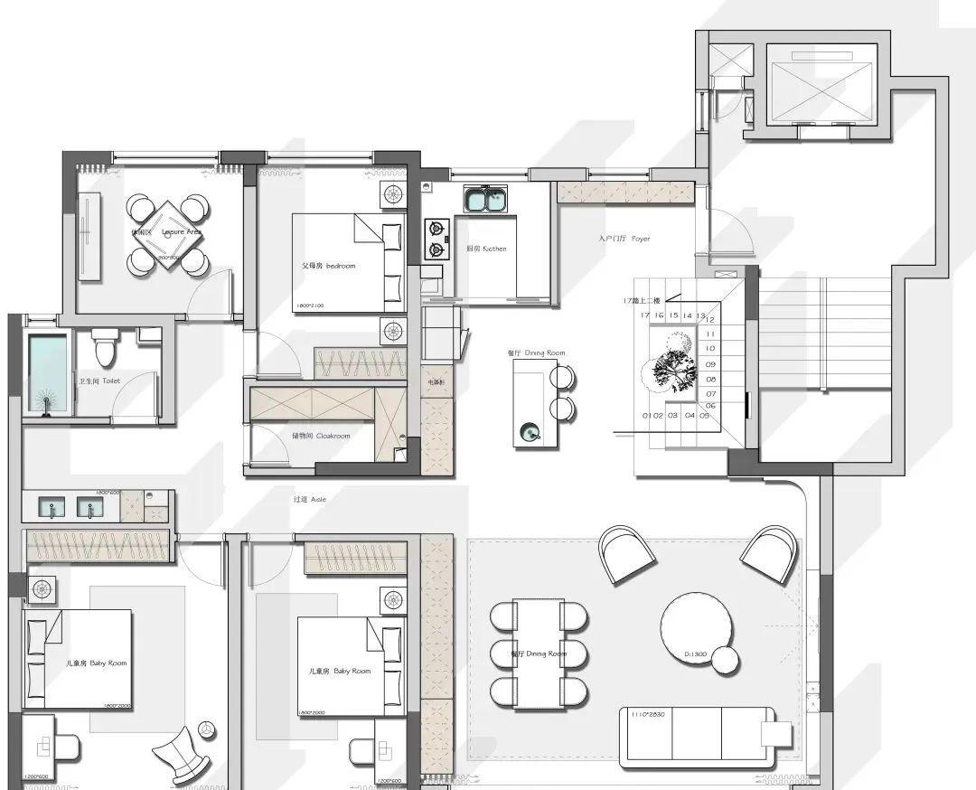 阳光横厅,温馨四口之家的优雅蜕变-5
