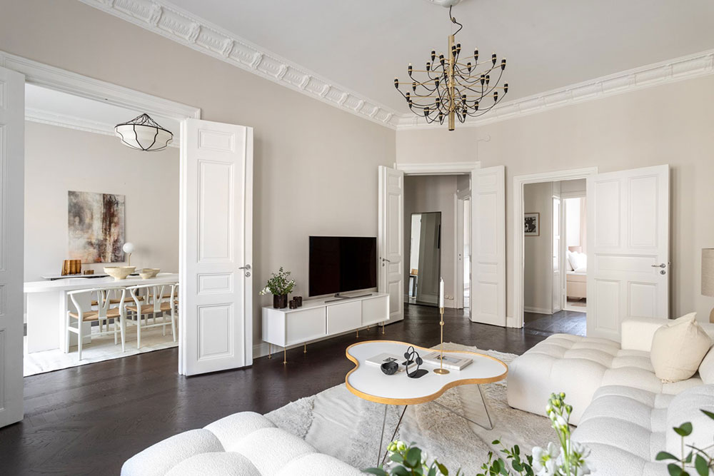 斯德哥尔摩 90 平米全白公寓,极简优雅风设计-13