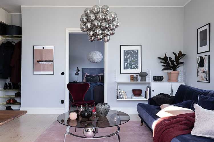 蓝色调的斯堪的纳维亚风格家居设计-12