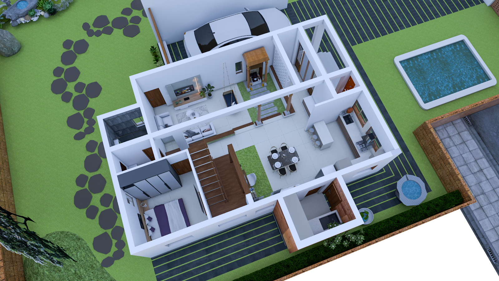 Twin Courtyard Farmhouse Residence | Kolhar-6