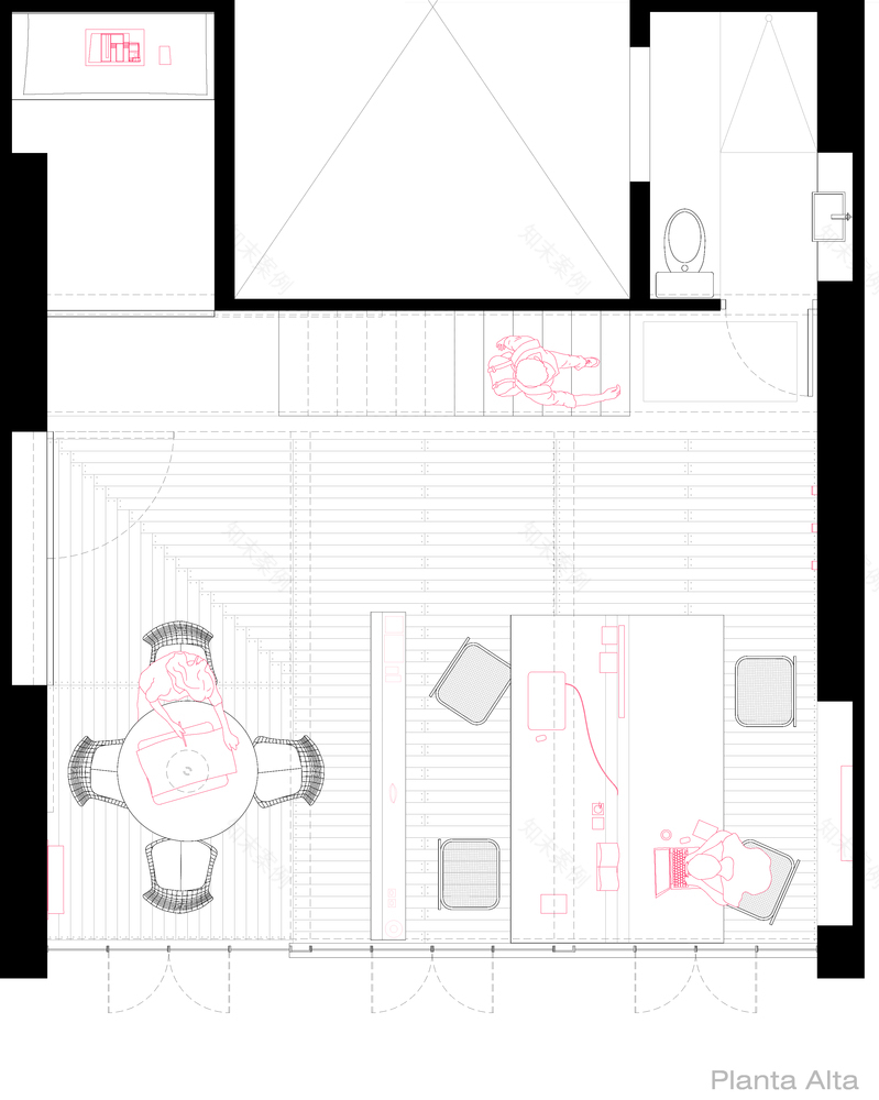 墨西哥城市中心翻新之作,木痕肌理打造独特空间-36