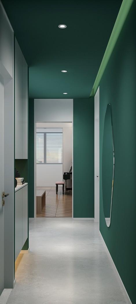 56 平小户变三室两厅,复古绿撞色打造视觉盛宴-0