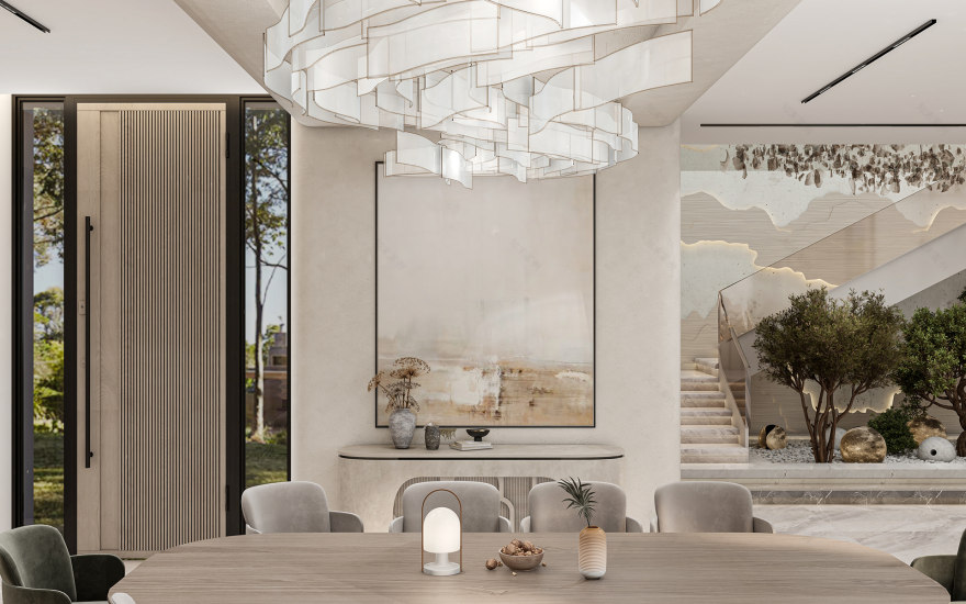 沙特阿拉伯家庭客厅与餐厅设计丨Alaa Arafa-25