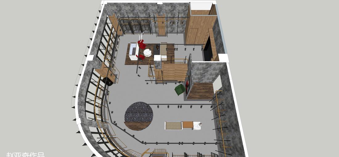 北京某品牌服装展厅 | 复古风水泥木质空间-12