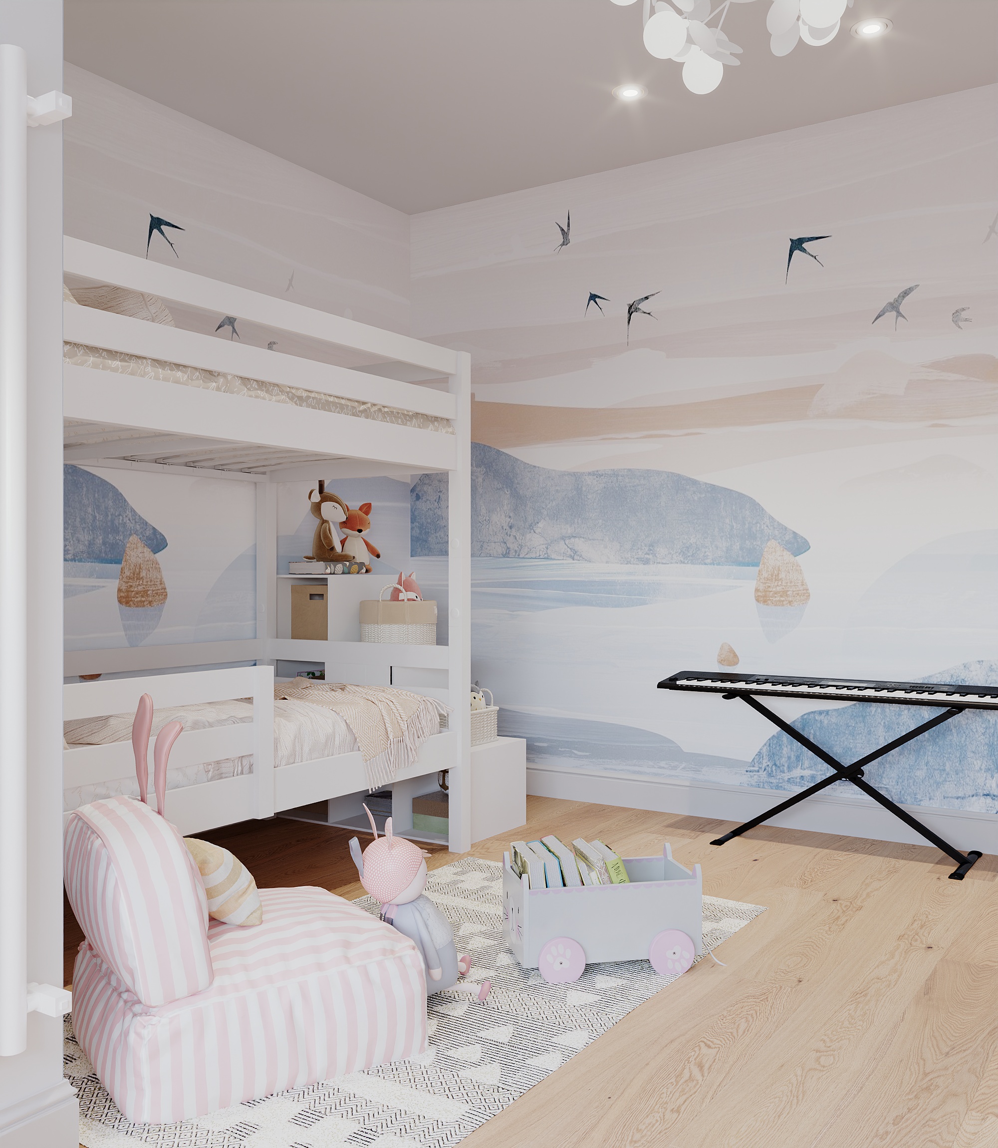 Детская в спокойной цветовой гамме-2