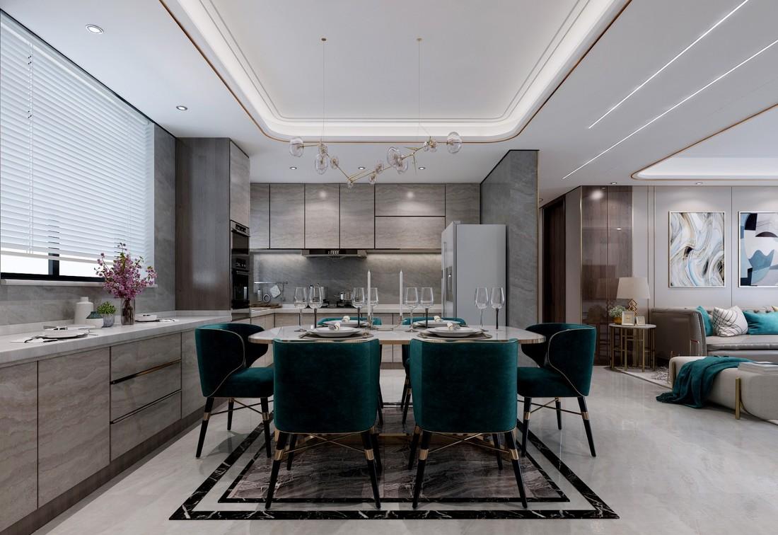 济南华润公园九里 159 平现代轻奢客厅设计-2