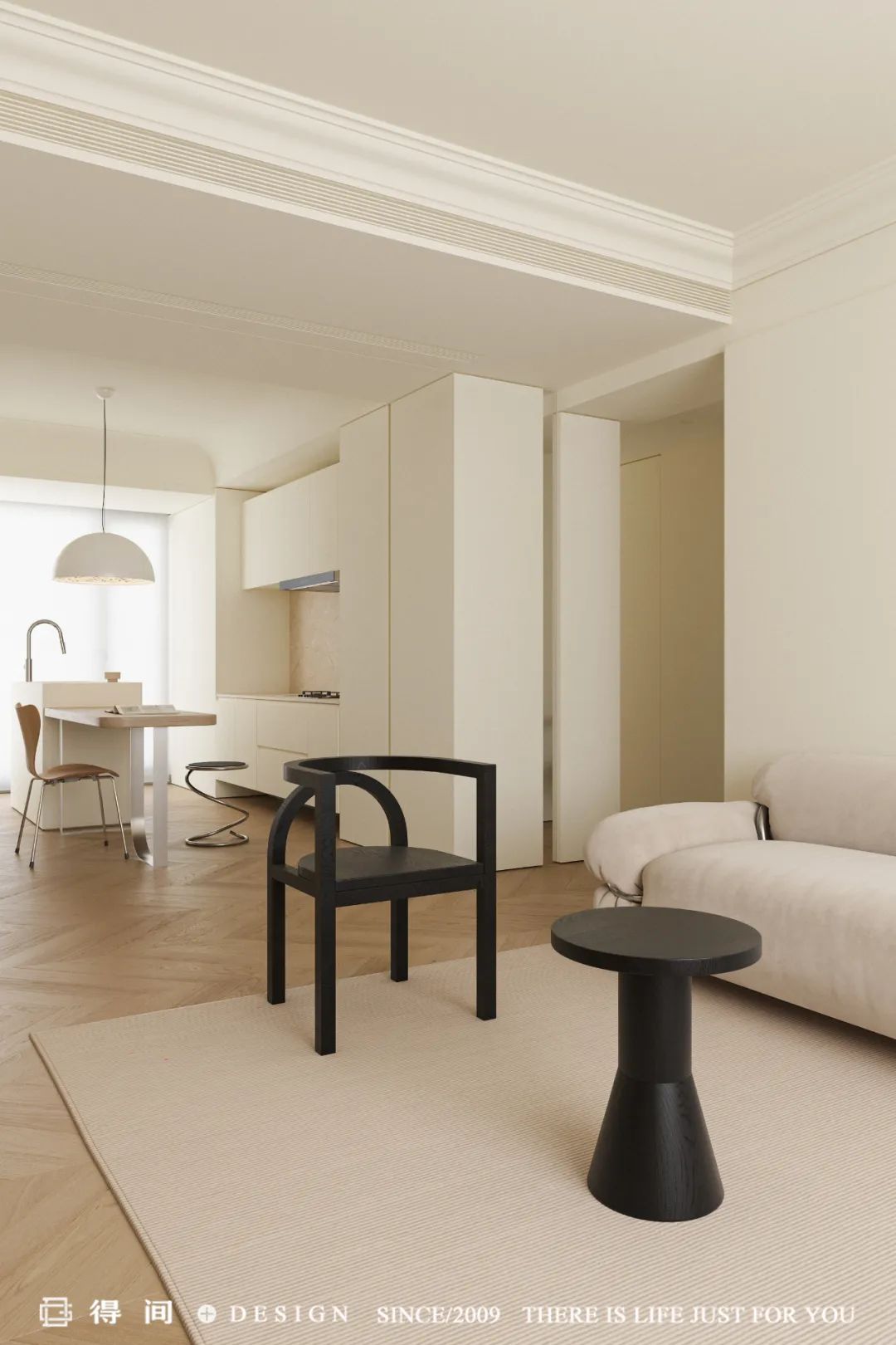 得间设计 | 静谧中自然生长着的奶油极简宅-35