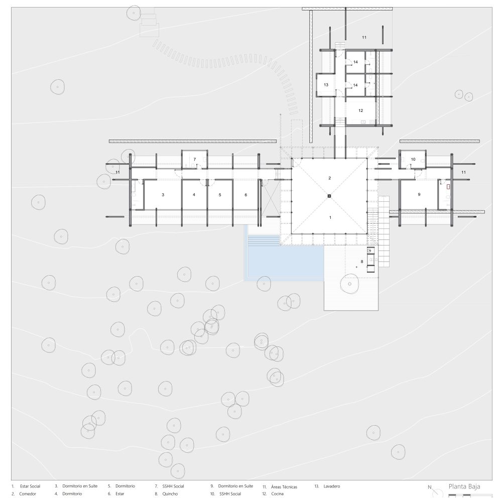景观各种元素组成阴影游戏的度假屋设计丨戈者设计-5
