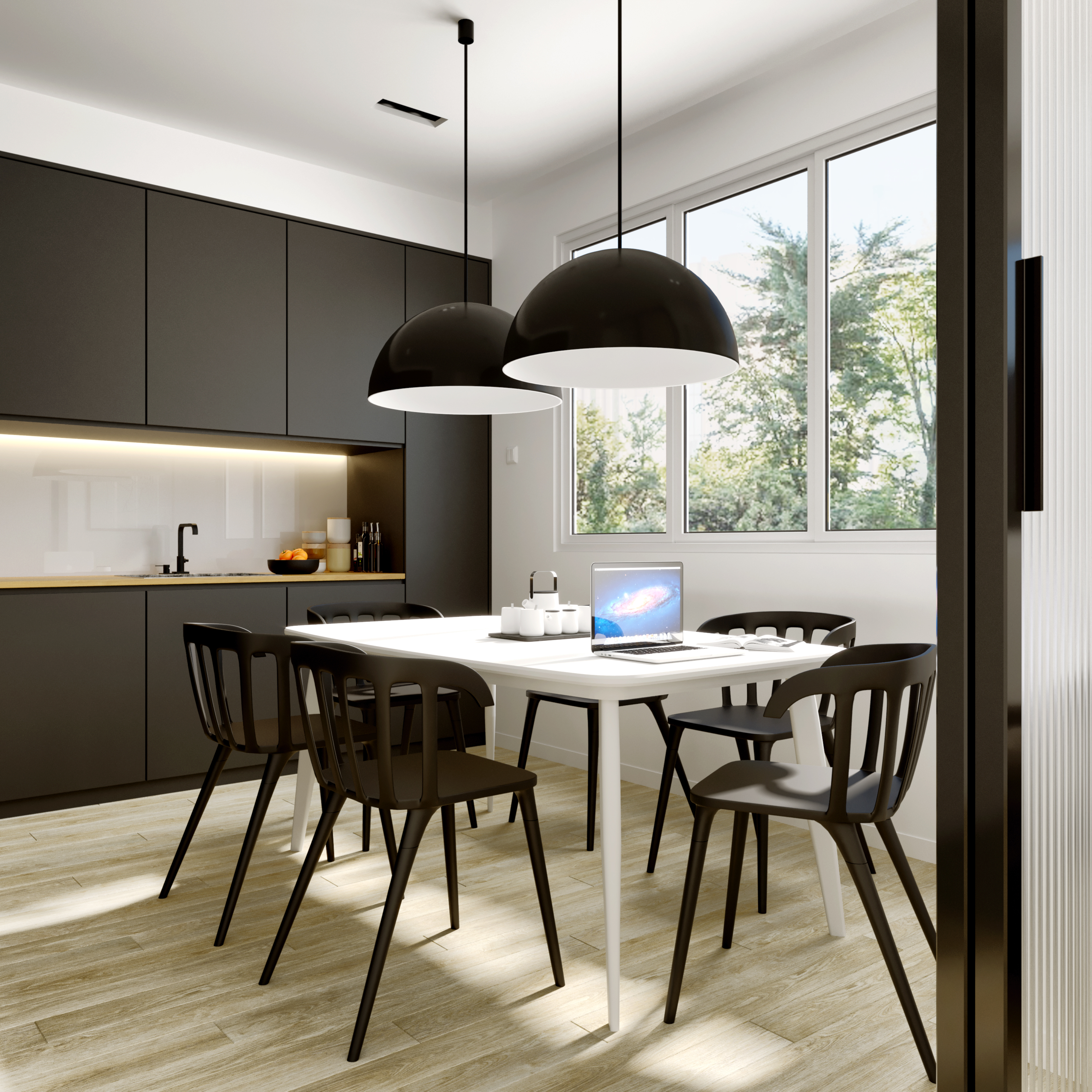 Minimalist Design Living & Kitchen-4