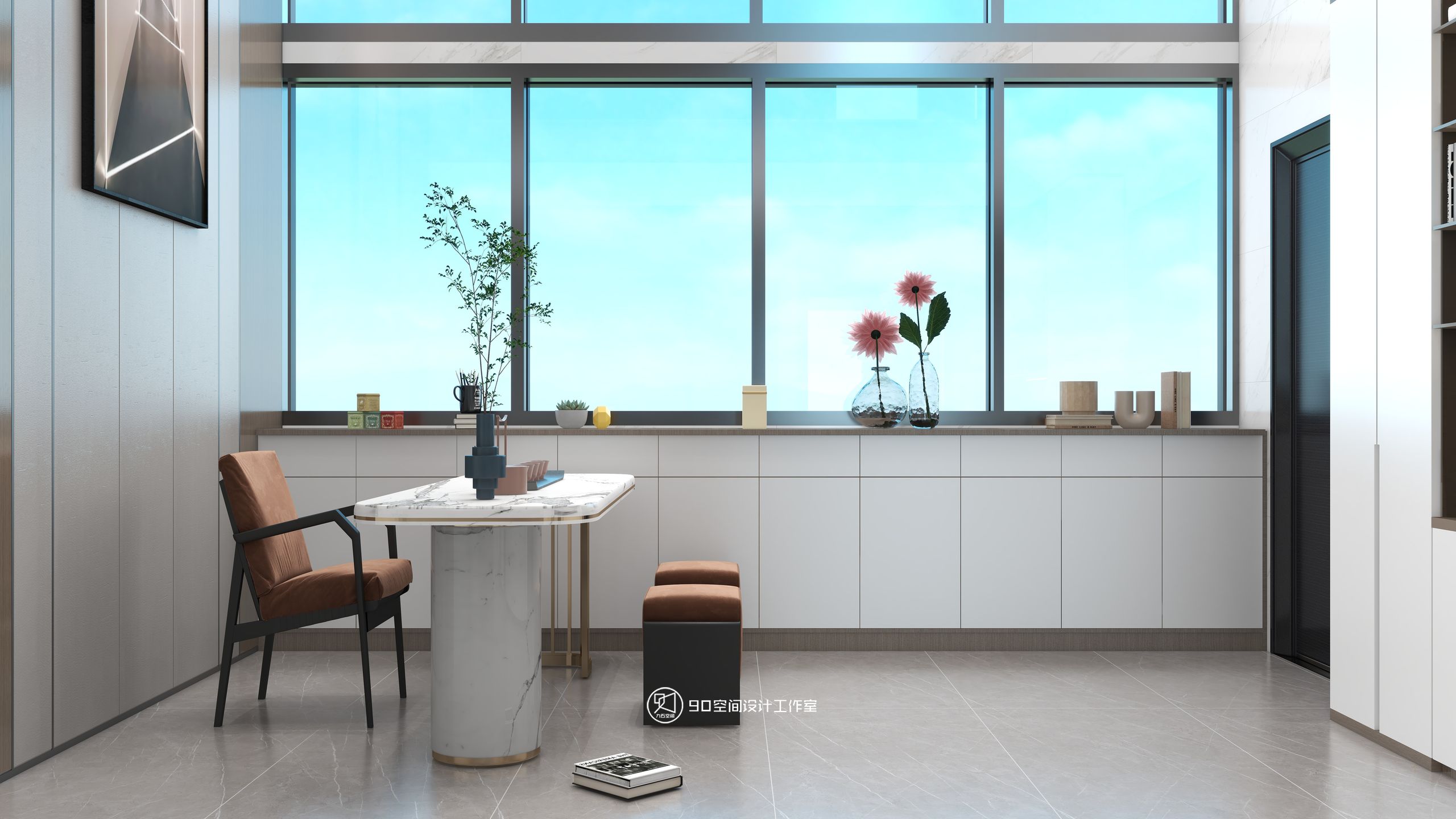 海市蜃楼现代轻奢风格挑高别墅设计丨90 空间设计-28