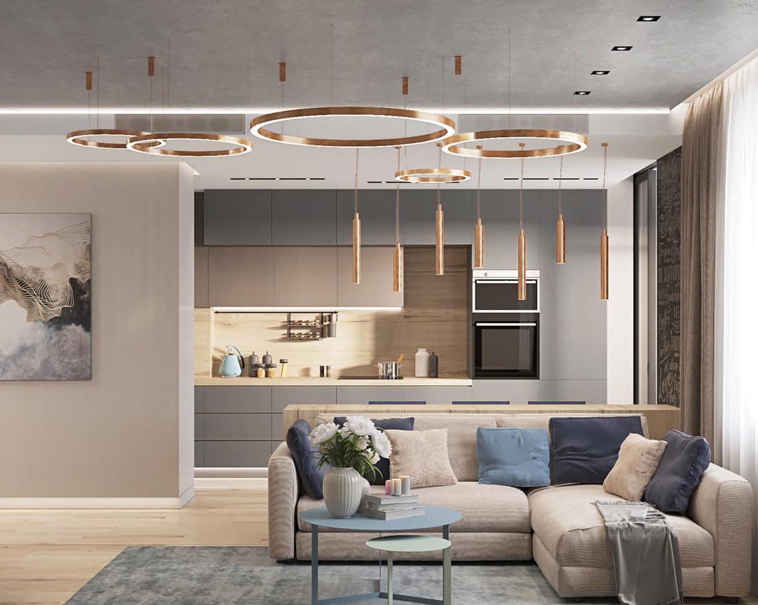 蓝色与金属元素打造的现代家居设计-30