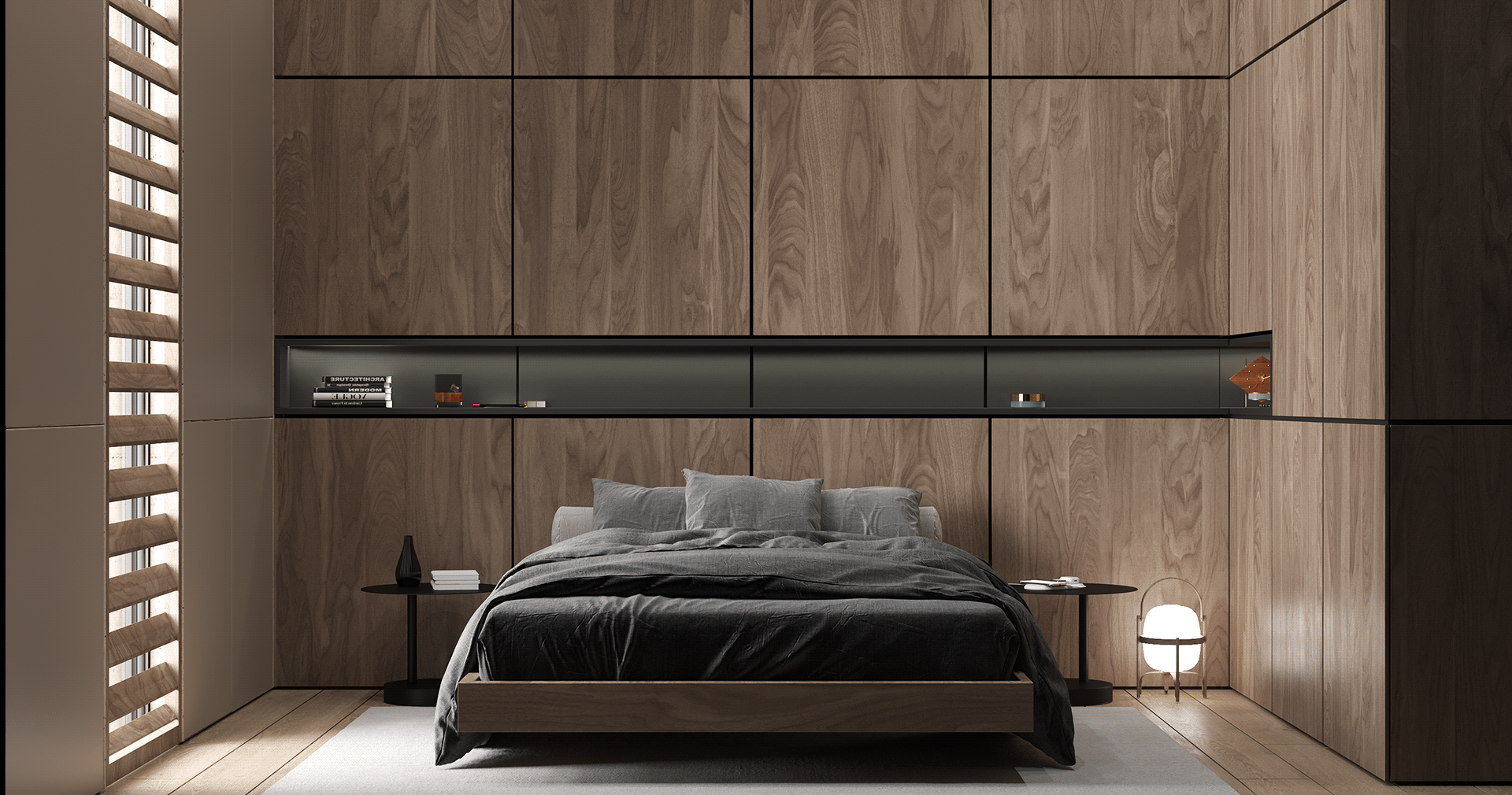 乌克兰知名设计工作室 Sergey Makhno 打造胡桃木高级灰极简空间-21