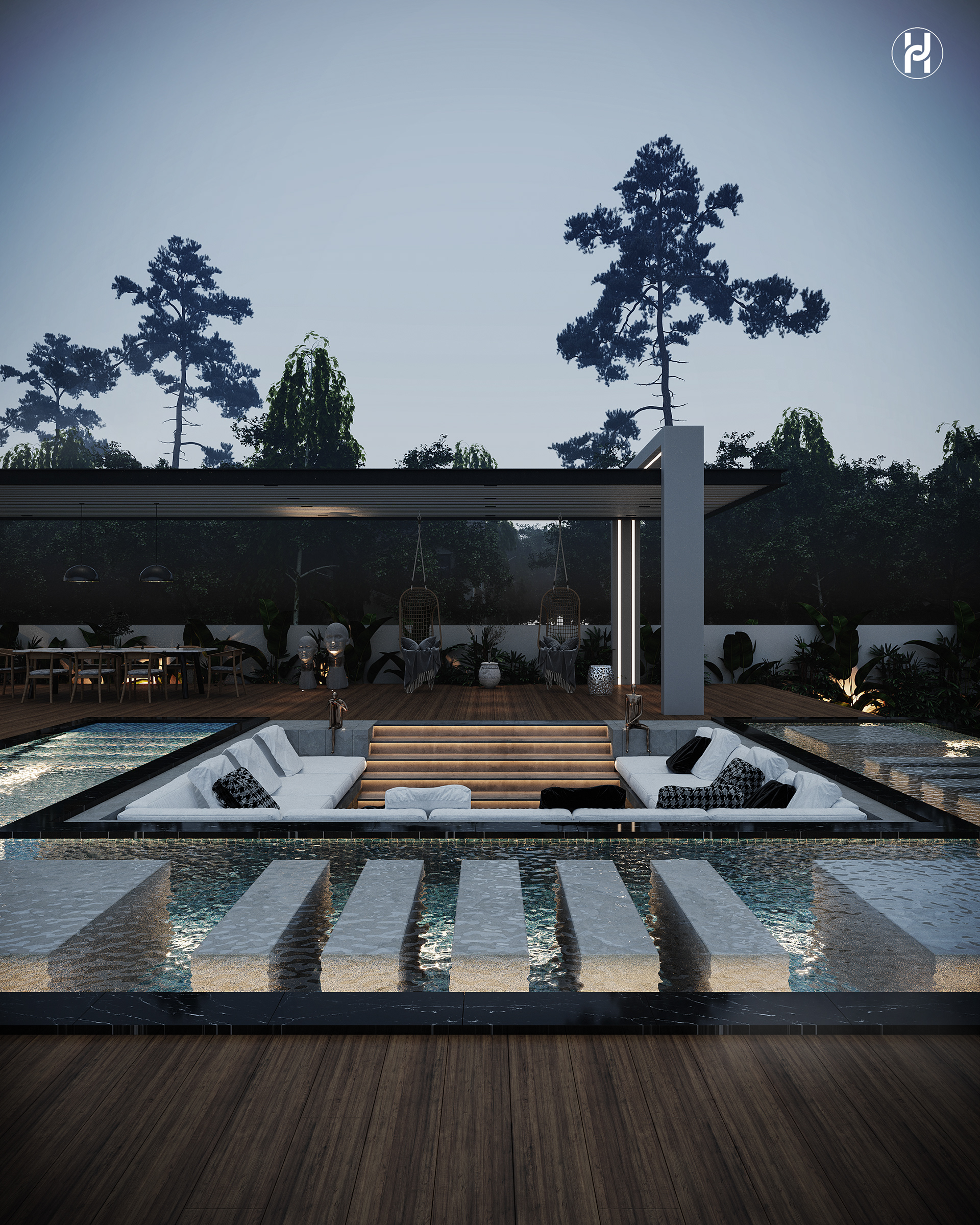 HOUSE IN BLACK 别墅外观及景观设计丨埃及丨Ahmed Hussein Designs-17