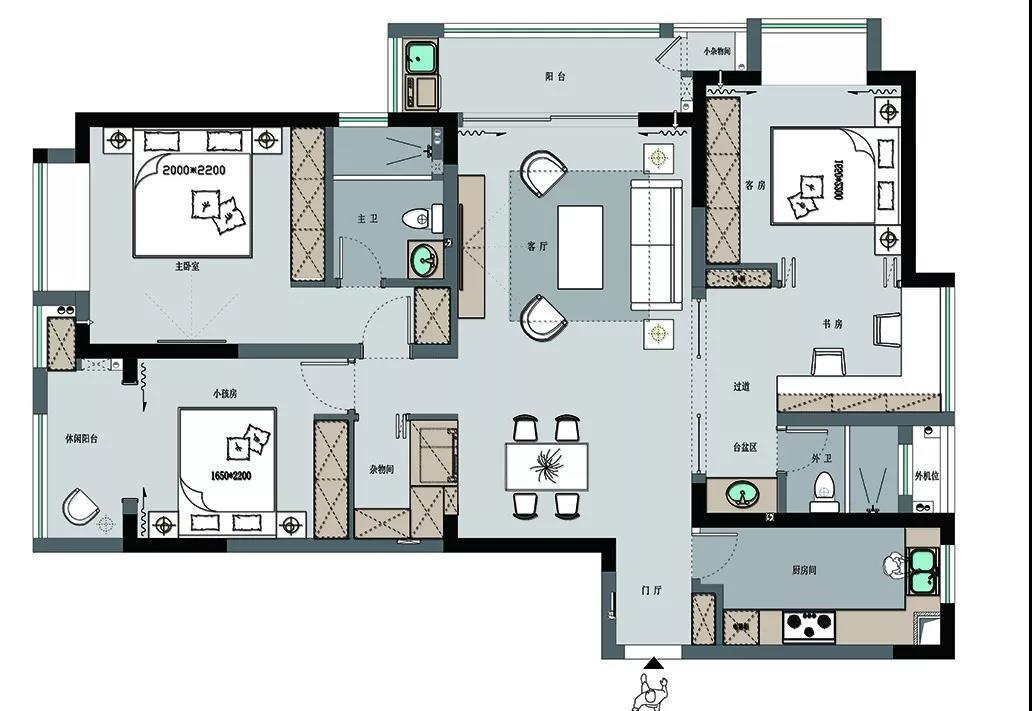 140㎡美式改善型住房，打造精致小资生活-4