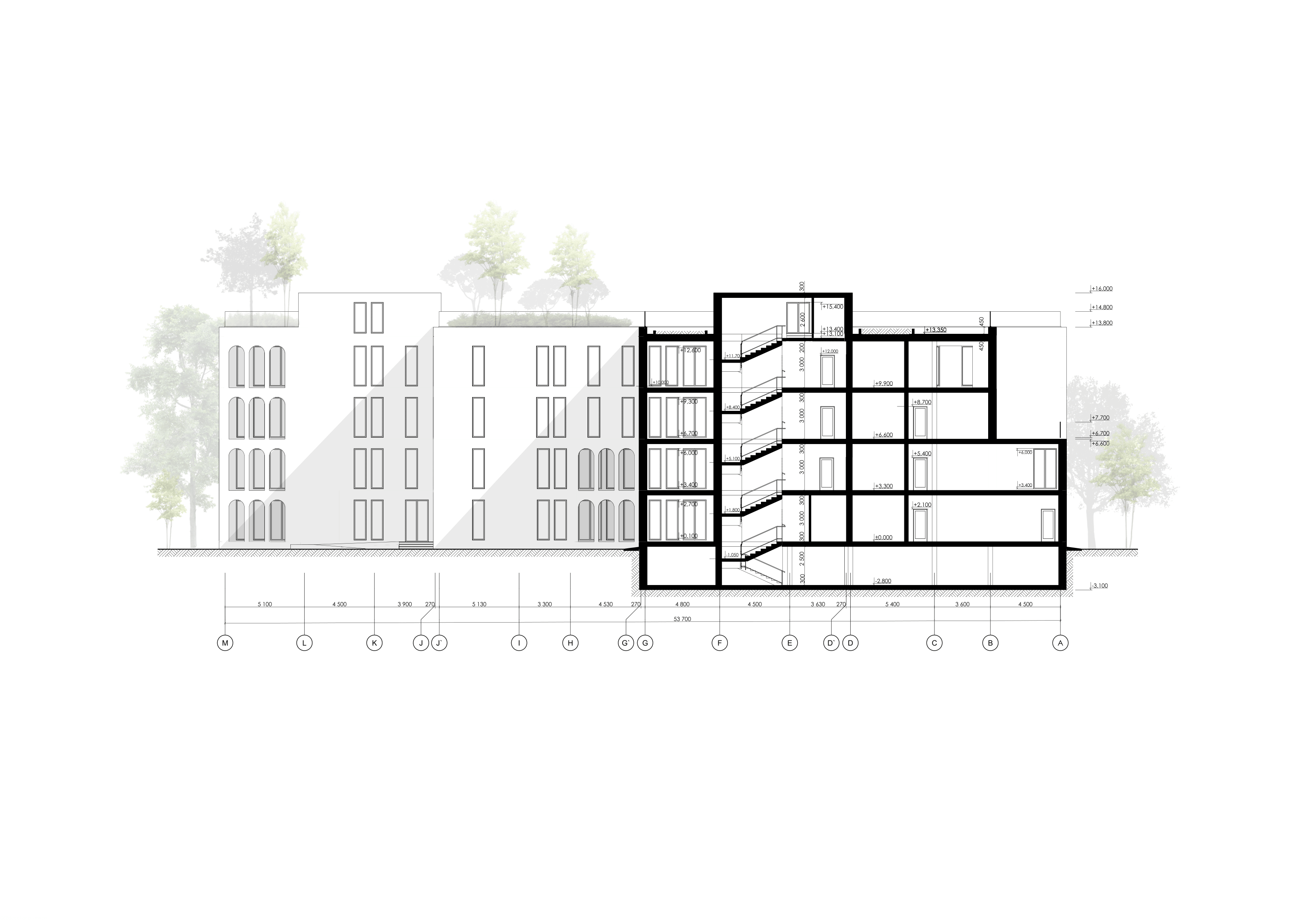 Low-rise building.Student project-7