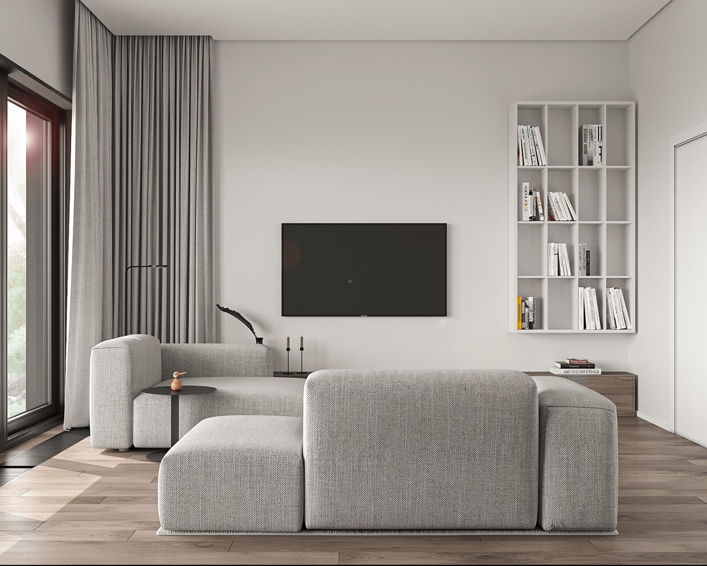 乌克兰基辅浅灰色线住宅设计-2