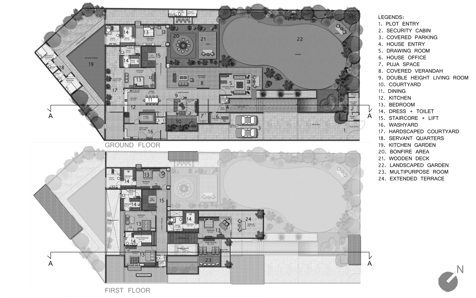 印度现代别墅的绿意空间与自然共生-17