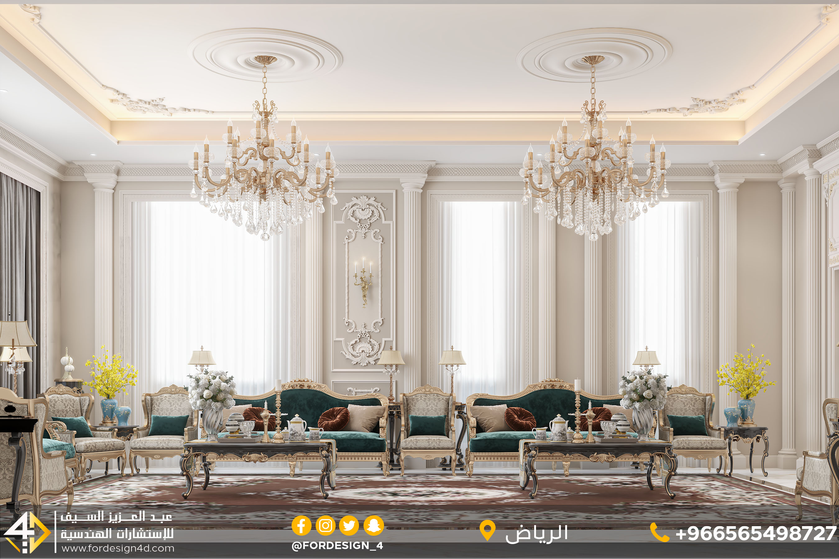 Classic Men majlis in villa in KSA-2