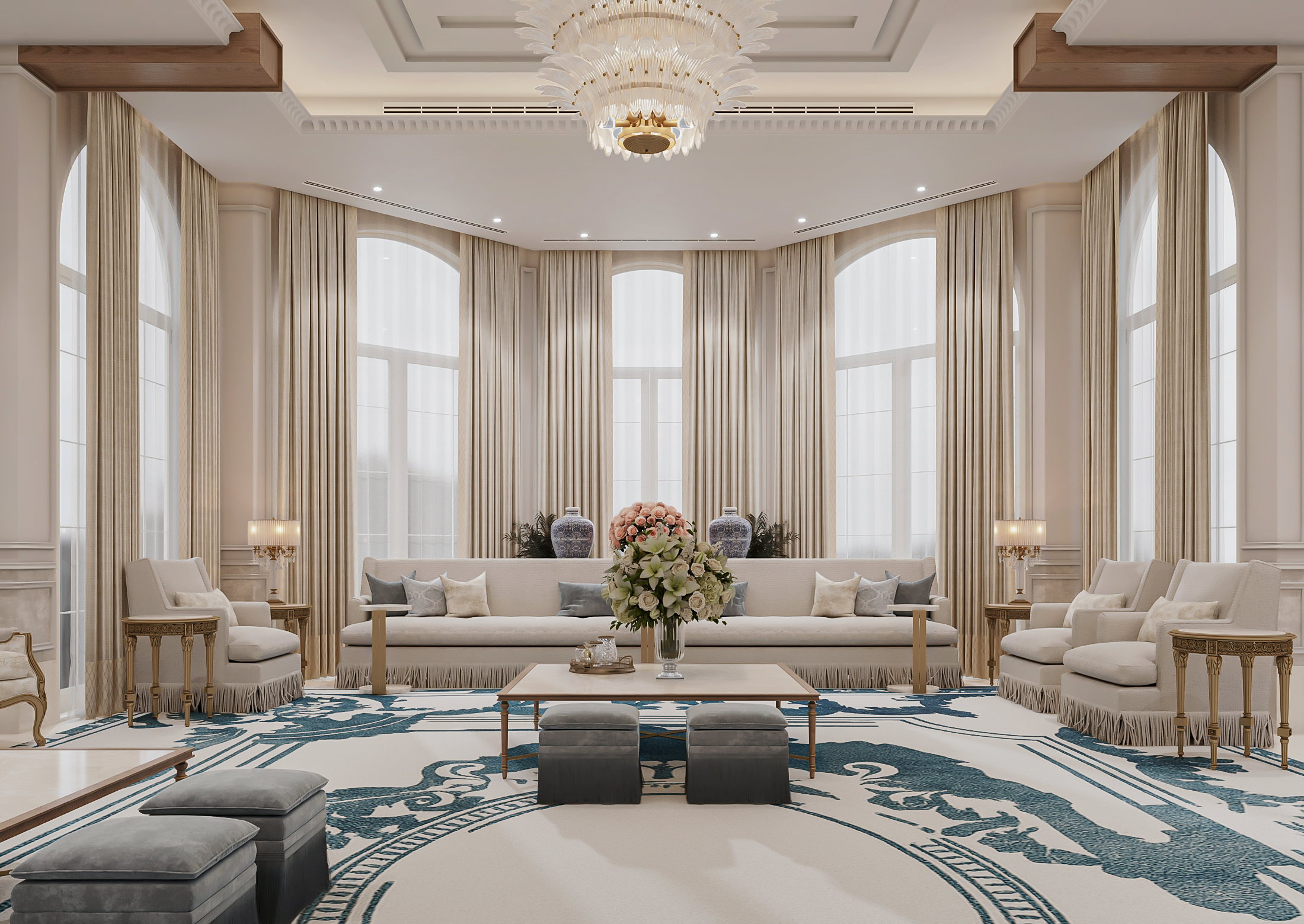 Classic Entrance With Unique Furniture , Men Majlis-12