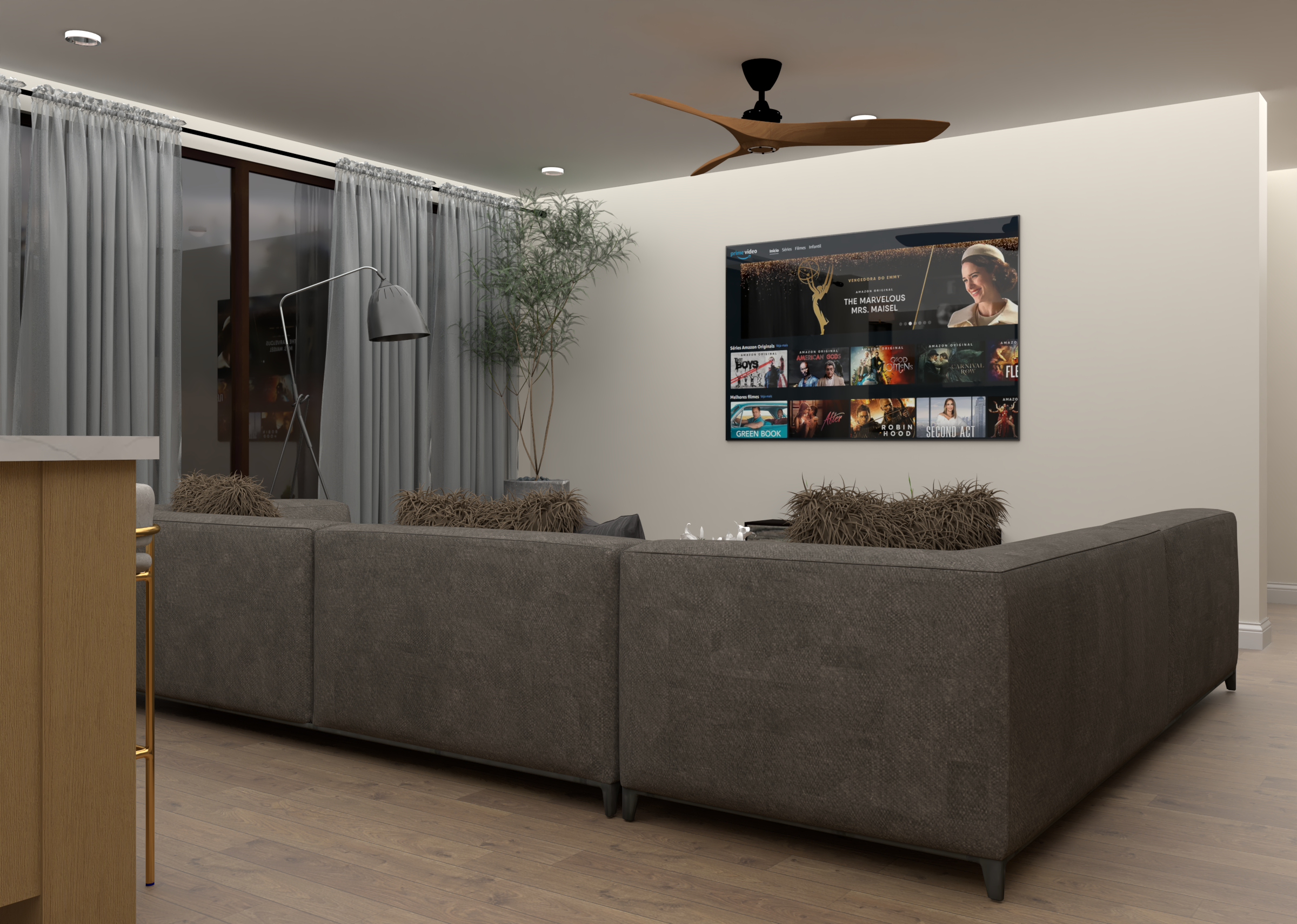 Family Room Interior Rendering-8
