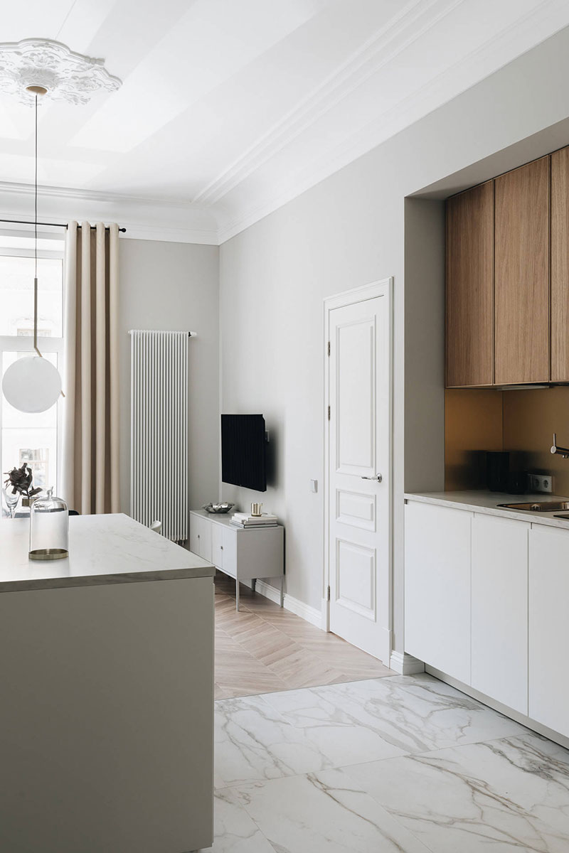 圣彼得堡中心区的迷人白色公寓设计-5